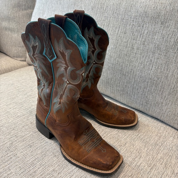 Ariat Womens Tombstone Square Toe Western Leather Boot Size 7.5 B Style 10008017 - Picture 3 of 11